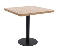 Nebuln Table de bistro marron clair 80 x 80 cm en MDF avec structure en acier, table à manger compacte pour cuisine, salle à manger, balcon et terrasse, idéale pour 2 personnes, facile d'entretien et