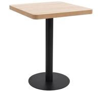 Nebuln Table de bistrot en MDF marron clair 60 x 60 x 75 cm avec structure en acier pour terrasse, balcon, salle à manger et jardin, table à manger compacte pour 2 personnes, facile d'entretien et