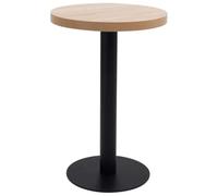 Nebuln Table de bistrot en MDF marron clair avec structure en acier 50 cm de diamètre 75 cm de hauteur pour salle à manger, salon, terrasse, balcon, table à manger compacte pour 2 personnes, facile à