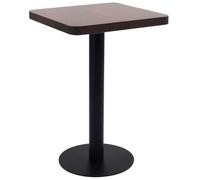 Nebuln Table de bistrot en MDF marron foncé 50 x 50 cm avec structure en acier, table à manger compacte pour cuisine, salle à manger, balcon et terrasse, espace repas idéal pour 2 personnes dans le