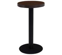 Nebuln Table de bistrot en MDF marron foncé avec structure en acier 40 cm de diamètre 75 cm de hauteur pour salle à manger, salon, terrasse, balcon, table à manger compacte pour 2 personnes au design