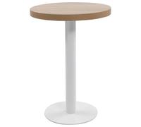 Nebuln Table de bistrot marron clair en MDF et acier 60 cm de diamètre 75 cm de hauteur pour salle à manger, cuisine, terrasse et balcon, 2 personnes, montage facile, table à manger élégante avec