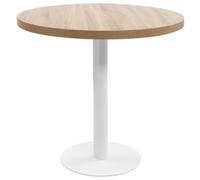 Nebuln Table de bistrot marron clair en MDF et acier, 80 cm de diamètre, 75 cm de hauteur, 2 personnes, idéale pour cuisine, salle à manger, terrasse, balcon, salon et restauration