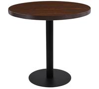 Nebuln Table de bistrot, marron foncé, 80 cm, plateau en MDF, structure en acier, pour 2 personnes, table à manger pour cuisine, salle à manger, terrasse, balcon avec nettoyage facile et design stable