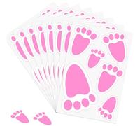 NEBURORA Lot de 48 autocollants empreintes de pattes de lapin de Pâques 8 feuilles 30 x 20 cm Pieds de lapin Autocollants de sol Autocollants empreintes de pattes pour jeu de fête de Pâques
