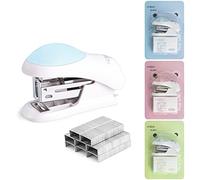 NEBURORA Mini agrafeuses de bureau sans effort avec 400 agrafes standard 24/6, capacité de 2 à 24 feuilles, comprend un décapant d'agrafes intégré, un joli cadeau d'agrafeuse