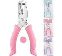 NEBURORA Perforatrice, Perforatrice Rose à Un Trou en Métal avec Poignée Souple pour Étiquettes de Bricolage, Outil de Scrapbooking de Billets de Vêtements, 3 Options de Couleurs