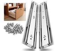 NECILO Glissières de tiroir 350mm, Sans Serrure, Capacité de Charge de 68kg, Coulisse à Billes à Extension Totale, Montage Latéral, 1 Paire