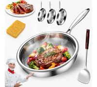 Neckhaven Titanex Poele, Poele Titane, Poele Titane Martelé Pur, PoêLe à Frire En Titanes Non RevêTue Haut De Gamme Pour La Cuisine, AntiadhéSive, éPaisse (Sans Couvercle, 24cm)