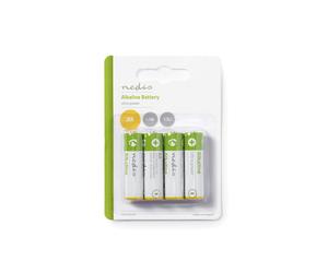 Nedis BAAKLR64BL : Lot de 4 Piles Alcalines AA 1.5V Usage Unique, Dimensions 14mm x 51mm, Poids 93g, Packaging Blister