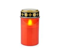 NEDIS Bougie funéraire LED avec effet flamme vacillante réaliste, alimentée par piles, résistante à l'eau, minuterie 6 heures allumée/18 heures éteinte - Rouge