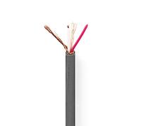 NEDIS Câble micro - 2 x 0,23 mm² - Cuivre - 100 m - Rond - PVC - Gris foncé - Rouleau