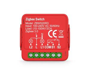 NEDIS Commutateur d Alimentation SmartLife | Zigbee 3.0 | 2x100 W | Connexion du Terminal | Application Disponible pour: Androidâ„¢ / iOS