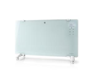 Nedis Convecteur Soufflant Chauffage Électrique 1000/2000W Thermostat Réglable 2 Réglages de Chaleur Chauffage Télécommande Minuterie Verre Salle de Bain B 83cm