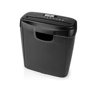 Nedis Destructeur de Papier A4 et de Cartes Coupe en Bande Norme DIN P-2 avec Bac 10L Noir