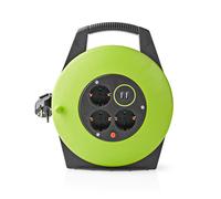 Nedis Enrouleur de câble PECCR10UFGN Schuko 10 m 3000 W 16 A, H05VV-F 3G1.5 mm², fusible