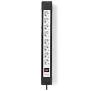 Nedis EXSO830F1PRO multiprise 3 m 8 sortie(s) CA Intérieure Noir, Blanc