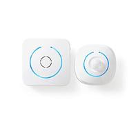 Nedis Home Security Détecteur de Mouvement PIR sans Fil Lumière LED et Carillon avec 8 sonneries Blanc