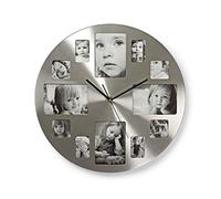 Nedis Horloge murale CLWA003PH40 - Diamètre 400 mm - Métal - Argent