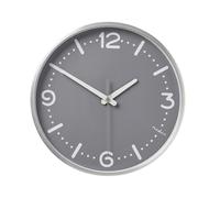 NEDIS Horloge Murale analogique, Mouvement à Quartz Silencieux, sans tic-tac, Cadre en Aluminium Moderne pour la Maison et Le Bureau, Facile à Lire, diamètre de 30 cm - Argenté/Gris