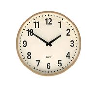 Nedis Horloge Murale Silencieuse 30 cm Effet Bois Grands Chiffres Facile à Lire Beige