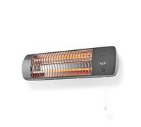 Nedis HTBA10GY Chauffage de salle de bain | Chauffage D Appoint, Radiateurs | 1200 Watts| 2 réglages de chauffage (600/1200 W)|Fixation murale|12 m2 maximum| Indice IPX4