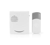 NEDIS Kit de sonnette sans fil - Alimentation par pile - 36 mélodies - Blanc et gris