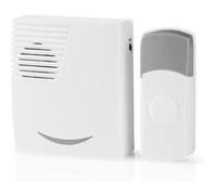NEDIS Kit de sonnette sans fil - Alimentation par pile - 36 mélodies - Blanc et gris