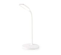 Nedis Lampe de Bureau LED avec Variateur et Chargeur sans Fil 15 W Blanc