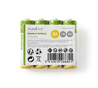 Nedis Lot de 4 Piles alcalines AA 1,5 V