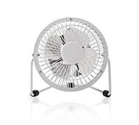Nedis Mini Ventilateur de Table 10cm 3W Rotatif en Métal 1 Vitesse Blanc