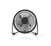 Nedis Mini Ventilateur de Table 10cm 3W Rotatif en Métal 1 Vitesse Noir