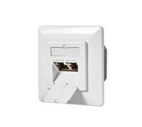 Nedis Prise Ethernet Murale Double Ports Femelle Rj45 Cat6a Encastrable Blanc