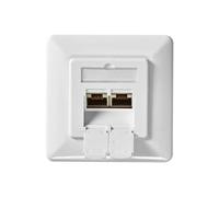 Nedis Prise Réseau Murale Double Ports Femelle Ethernet Rj45 Cat6 Encastrable Blanc