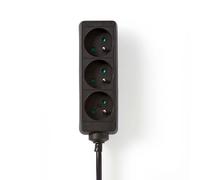 Rallonge Multiprise 3 Voies 3680W 16A Broche Terre 5m Type E France Noir