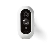 Nedis Caméra IP SmartLife WIFICBO30WT – Rechargeable Wi‑Fi, capteur PIR, 1080p – Blanc Extérieur