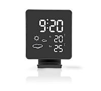Nedis WEST403BK Station Météo, Capteur sans Fil, Réveil, Prévisions Météorologiques