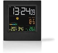 Nedis WEST404BK Station Météo, Capteur sans Fil, Réveil, Prévisions Météorologiques G