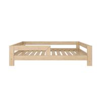 Need Sleep Lit d'enfant 140x200 cm en bois massif - Lit bas Montessori avec protection contre les chutes, naturel