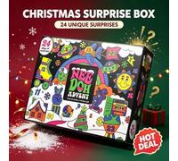 NeeDoh 2026 Calendrier de l'Avent 3D en PVC avec poupée anti-stress, calendrier de compte à rebours de Noël, boîte surprise, jouet anti-stress, cadeau de vacances du Nouvel An 24Days-1pc with box
