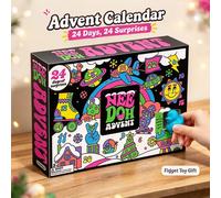 NeeDoh 2026 Calendrier de l'Avent 3D en PVC, Poupée Anti-Stress, Calendrier de Compte à Rebours de Noël, Boîte Surprise, Jouet Anti-Stress, Cadeau de Nouvel An et de Fêtes A2