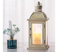 NEEDOMO Lanterne à Bougie décorative de 34,3 cm avec Verre Transparent trempé, décoration extérieure pour terrasse, Porche, Ferme, Mariage, étagère