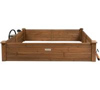 needs&wants® Carré Potager en Bois, lit de Jardin surélevé XL, kit jardinière en Bois rectangulaire pour Jardin Balcon terrasse extérieur, 120 x 120 x 26,5 cm, Brun Marron