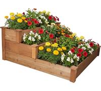 needs&wants® Grande jardinière surélevée à plusieurs niveaux en bois pour jardin ou terrasse, jardinière en escalier XL carrée, jardinière à plusieurs niveaux, jardinière à herbes aromatiques, jardini