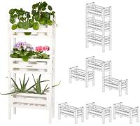 needs&wants Porte-Plantes En Bois en V, 1 Niveau, Marron, 83x83x28 cm