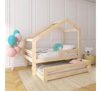 NeedSleep® Lit bébé avec lit supplémentaire et barrière 160x80/140x70 - asymétrique