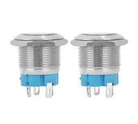 Neel 12V ~ 24VDC LED 2 pièces Serrure de Porte à Bouton Poussoir, Interrupteur à Bouton Poussoir, pour contacteurs de Bricolage démarreurs électromagnétiques Composants industriels Fournitures