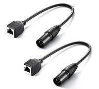 Neewer 3 Broche Câble DMX XLR Mâle vers RJ45 Femelle, Lot de 2 Adaptateurs RJ45 vers XLR 3 Broche, Connecteur pour Tube Lumineux RGB TL60/TL90C/TL120C, Contrôleur d'Éclairage DMX512, 35cm, NC005