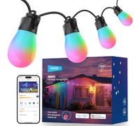 NEEWER 48ft Guirlande Lumineuse Extérieure, Contrôle par Application, AI Intelligente RGBW, Intensité Variable, IP65 étanche15 Ampoules LED/50+ Ambiances, Compatible avec Alexa Google,NR01