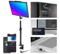 NEEWER GL1C RGB 15,5" Key Light, 48W Edge Lit Soft Panneau LED Lampe Video Streaming Gaming Lumière&2.4G PC/Mac iOS/Android APP/WiFi, Tactile, 4300lux/0,5m, 2900K-7000K, Sync Musicale